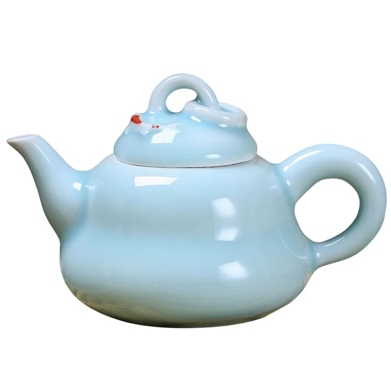 180 мл креативный китайский чайный горшок Longquan Celadon, маленькие рыбки с тиснением, чайники для карпа, керамический чайный набор кунг-фу, подарок