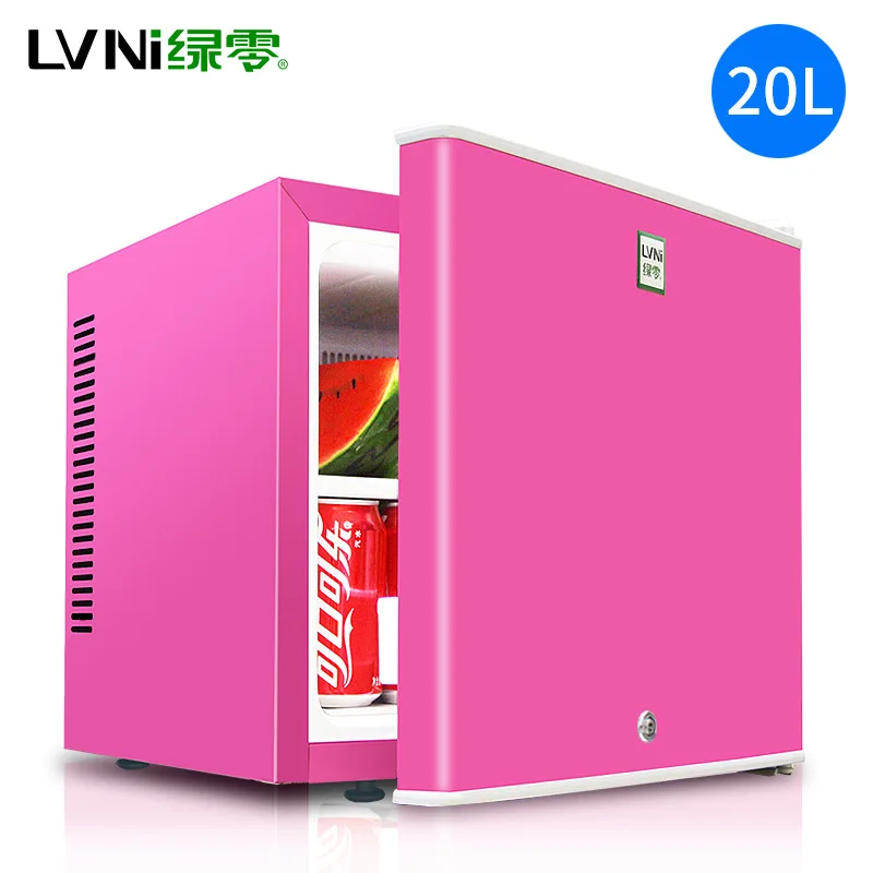 Pink 20L небольшой холодильник для гостиничного номера дома, спальни, переносной мини-холодильник, однодверный немой энергосберегающий кулер-бокс, минихолодильники - Цвет: Pink