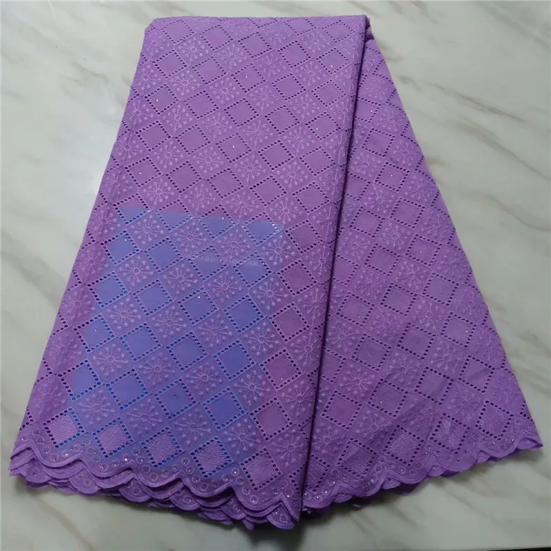 Новый стиль 2019 фиолетовый цвет африканская кружевная вышивка со стразами