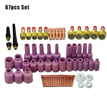 

67pcs/Set TIG Gas Lens Collet Body Consumables Kit For WP 17 18 26 Welding Torch Accesories Replacement