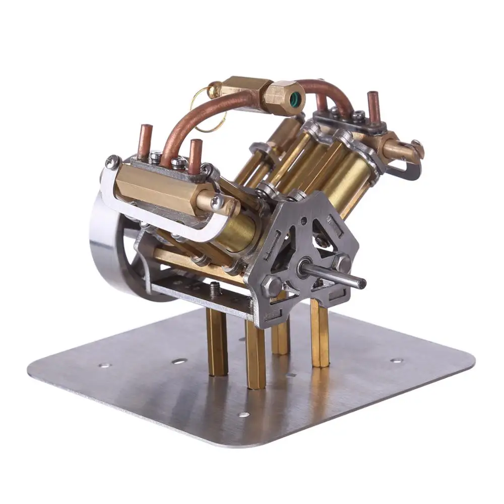 90 X 85 X 70mm Mini V4-Steam Engine Miniature Steam Engine Model Without Boiler For Steam Ship Car Models/ Small Generators