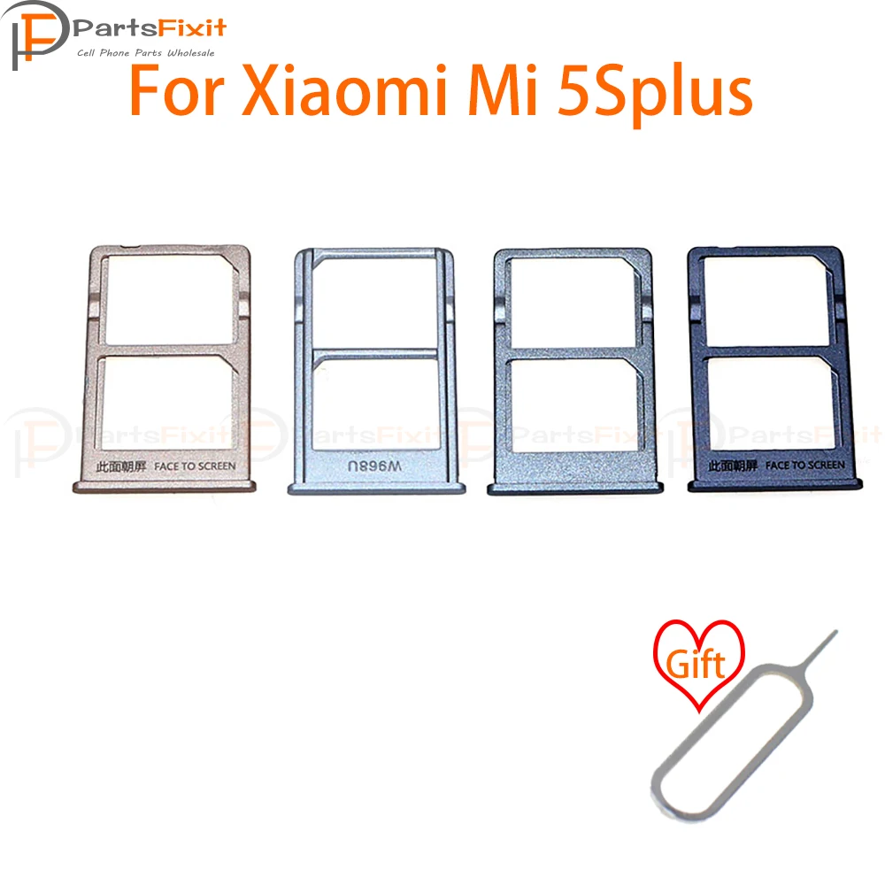 Лоток для sim-карт для Mi5S Plus, слот для sim-карты, держатель для карт, слот для карт, адаптер для Mi 5 Splus, запасные части с бесплатной выемкой