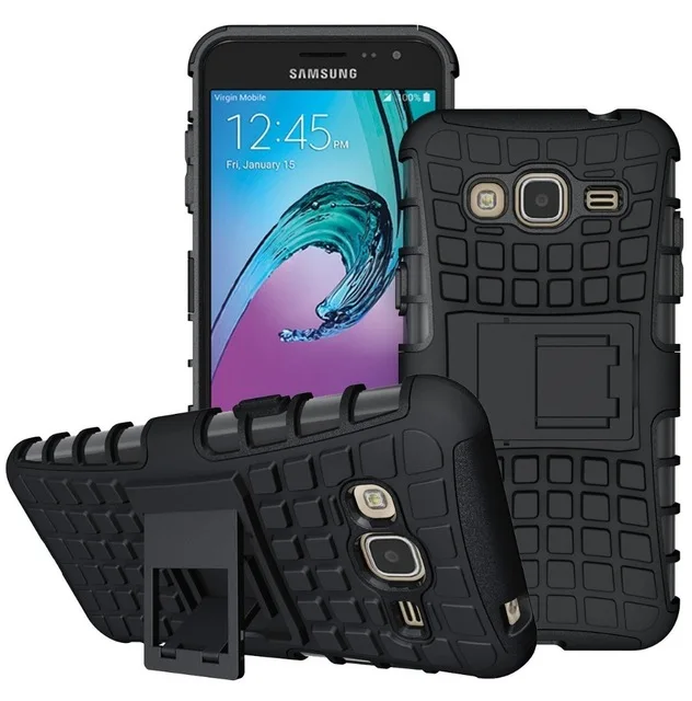Черный Армированный защитный чехол для samsung Galaxy J5 J7 A5 A7 J2 Prime A6 A8 плюс Корпус чехол для samsung J3 возникают - Цвет: Черный