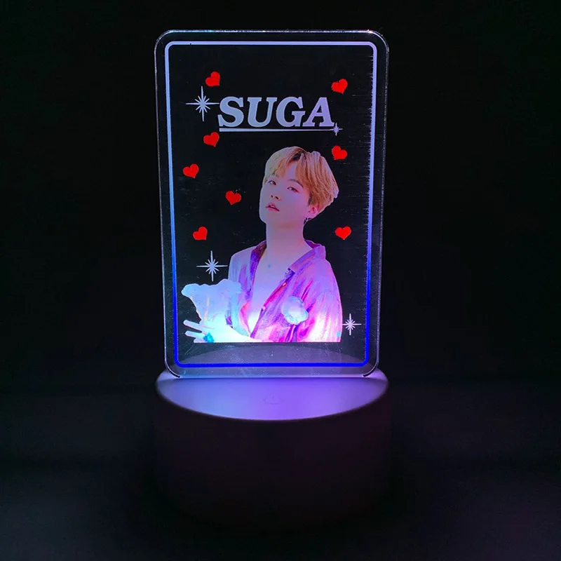 KPOP Bangtan мальчиков красочный акриловый Ночной светильник Настольная лампа карта душа Persona JUNG KOOK JIMIN JIN SUGA J-HOPE FH206