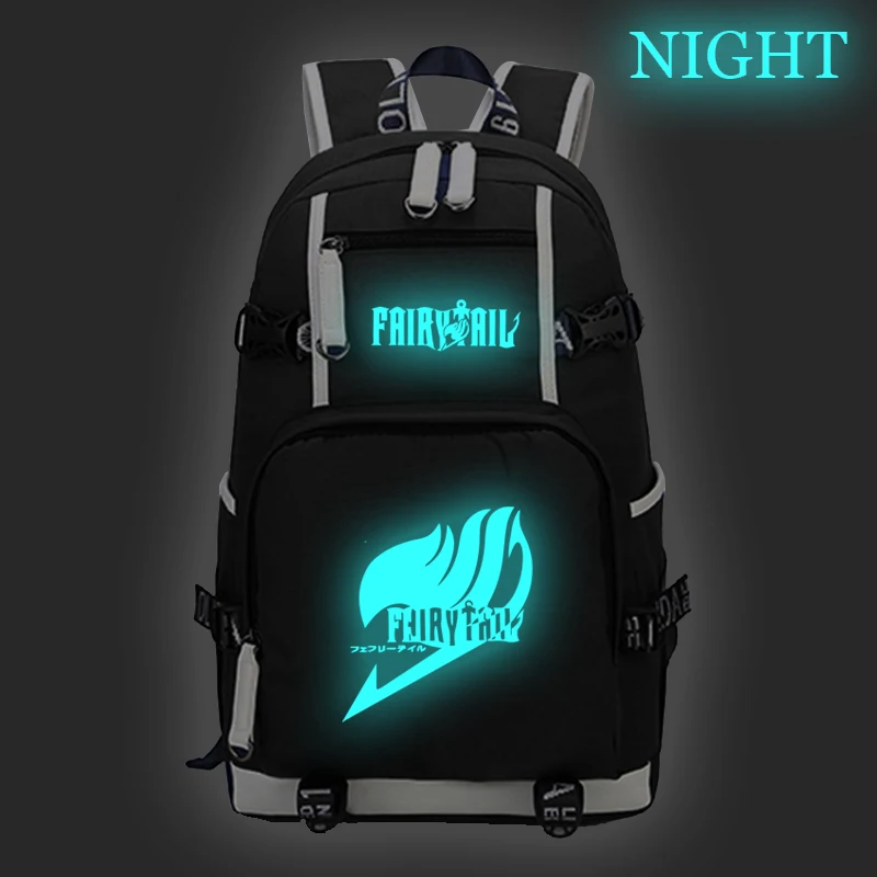 

Anime Fairy Tail Luminous Backpack Shoulder Backpack for Boys Girls School Bag Student Large Capacity Backpack Casual Travel Bag