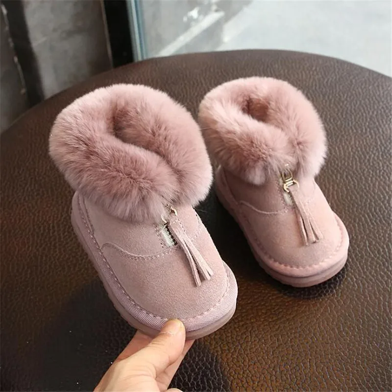 pink Weoneit/От 0 до 3 лет; детские зимние ботинки; обувь для девочек и мальчиков; модные ботинки с мягкой подошвой для маленьких девочек; зимние детские ботинки - Цвет: pink