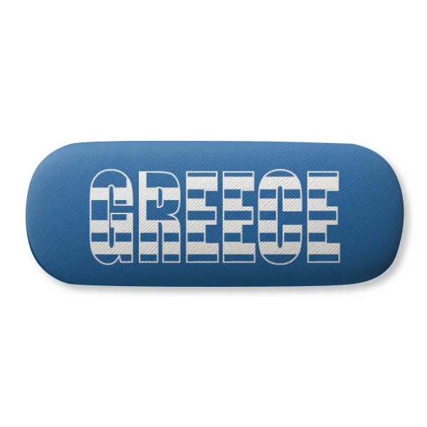 

Greece Country Flag Name Glasses Case Eyeglasses Clam Shell Holder Storage Box
