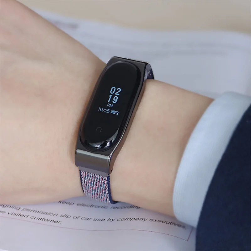 Mi jobs металлический нейлоновый наручный ремешок на замену для Xiaomi mi Band 4 3 Correa mi Band 4 3 Pulseira аксессуары