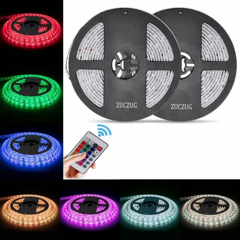 Питание от USB 5 в RGB Светодиодная лента 60 Светодиодный s/m 3528 SMD неводонепроницаемая лента для ТВ фонового освещения