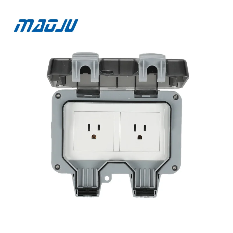 Уличная водонепроницаемая розетка с 2 клавишами водонепроницаемый корпус