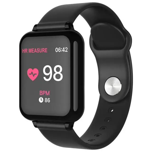B57 смарт-браслет кровяное давление Смарт-часы монитор сердечного ритма фитнес-браслет для мужчин и женщин спортивный браслет IP67 водонепроницаемый - Цвет: Черный
