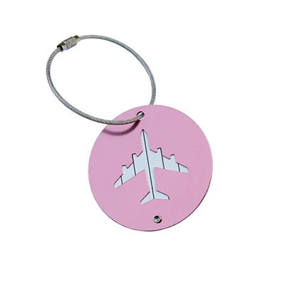 Pink Круг алюминиевого сплава багажные бирки подставка для очков проверенные посадочные Лифты Ptgirl дорожные аксессуары модная багажная бирка - Цвет: Pink