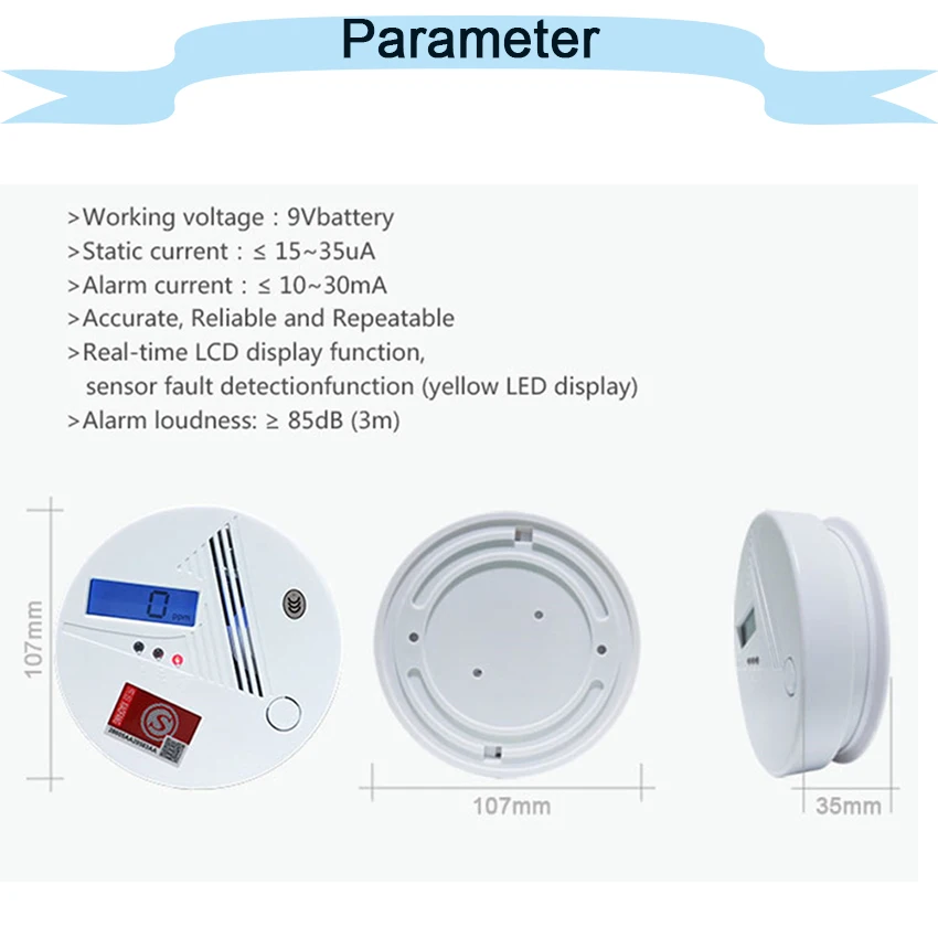 Беспроводной домашний охранный ЖК-детектор угарного газа автономный датчик газа 85 дБ предупреждение Высокочувствительный детектор сигнализации