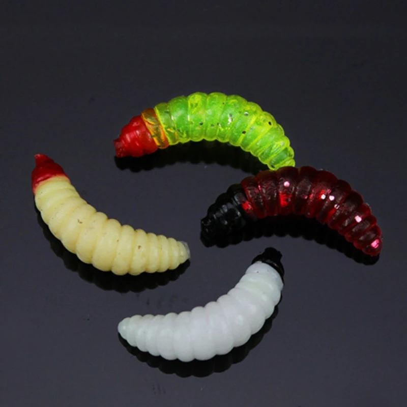  50pcs/lot Fishing Lure Soft Swim Baits Insect Artificial Baits Bread Bug Worm Simulation Coloring B