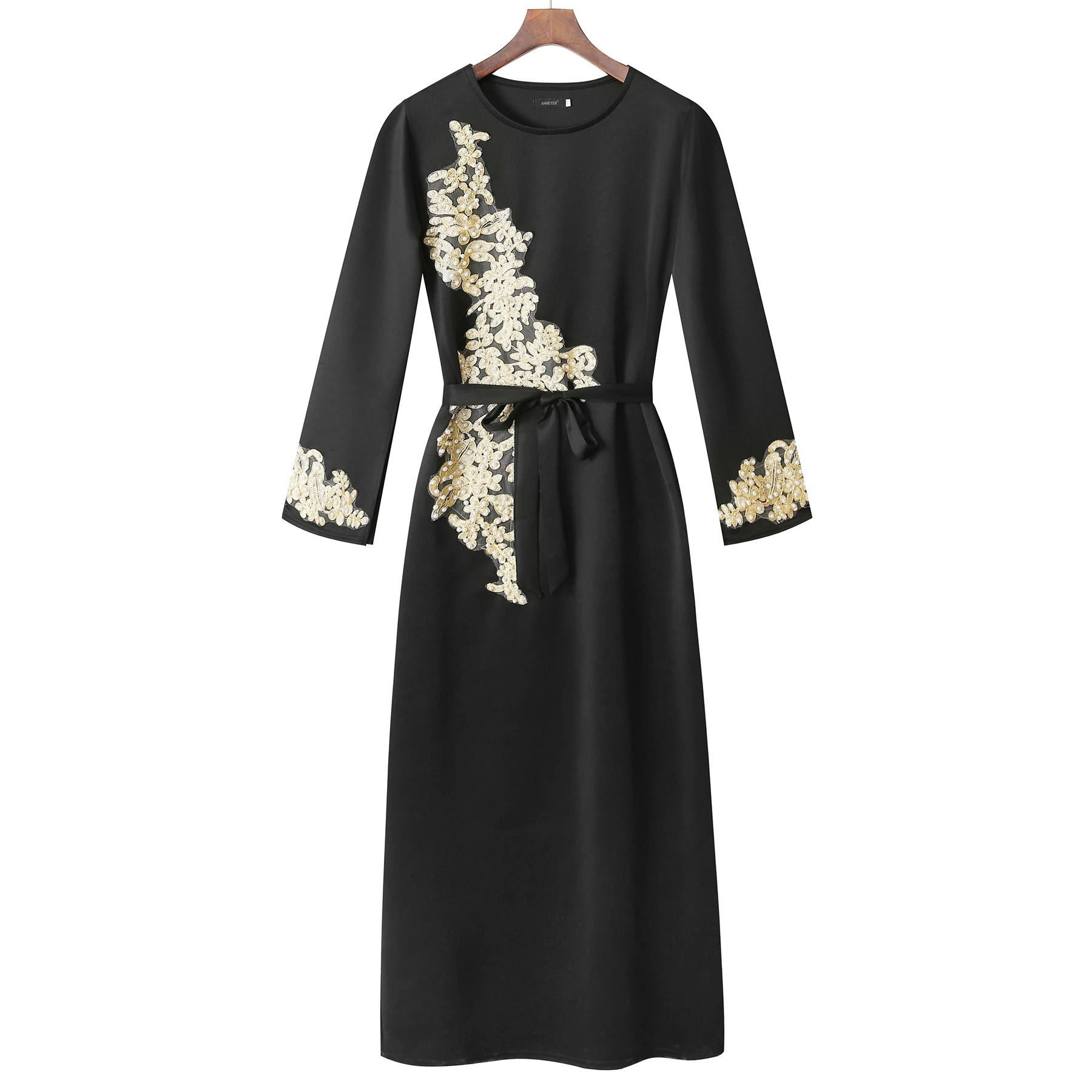 WEPBEL Мода Дубай женское мусульманское платье Элегантное приталенное кружево abaya отделка бисером Исламская одежда