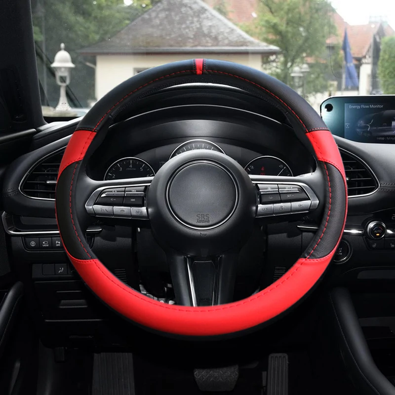 Автомобильный Стайлинг PU Руль ступицы крышка для Mazda 3 BP-Н. В. Автомобильные рулевые колеса крышка внутренние украшения аксессуары