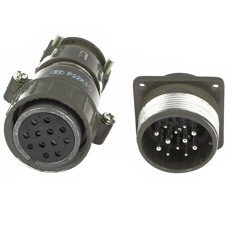 

New P32K3Q Metal 12Pin Aviation Plug Male Female Connector AC 660V 20A