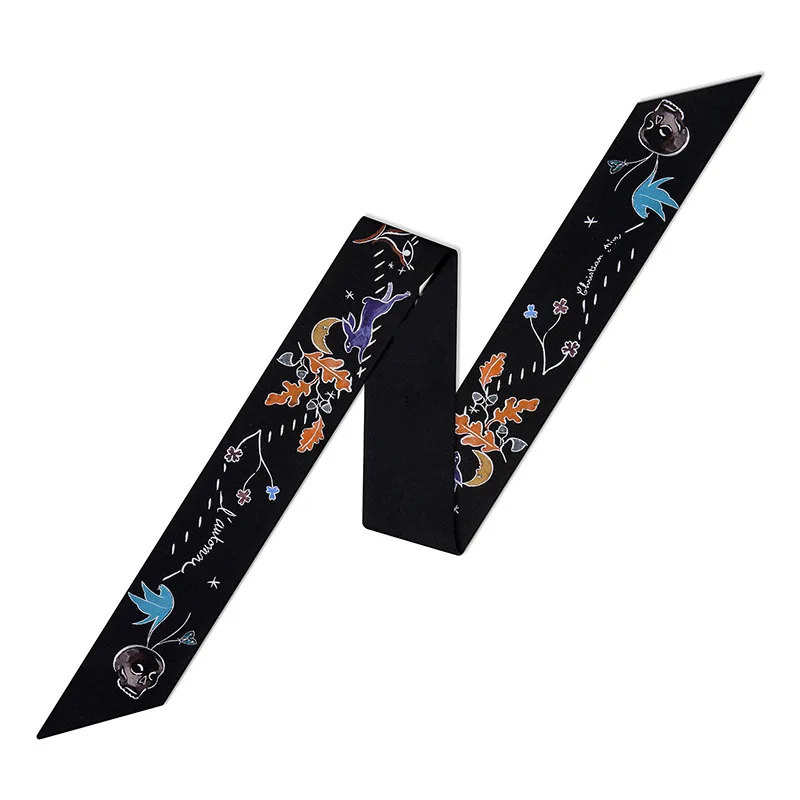12 созвездий серии печати женский шёлковый шарф, модный головной роскошный бренд шейный платок маленький галстук связать обернуть мешок