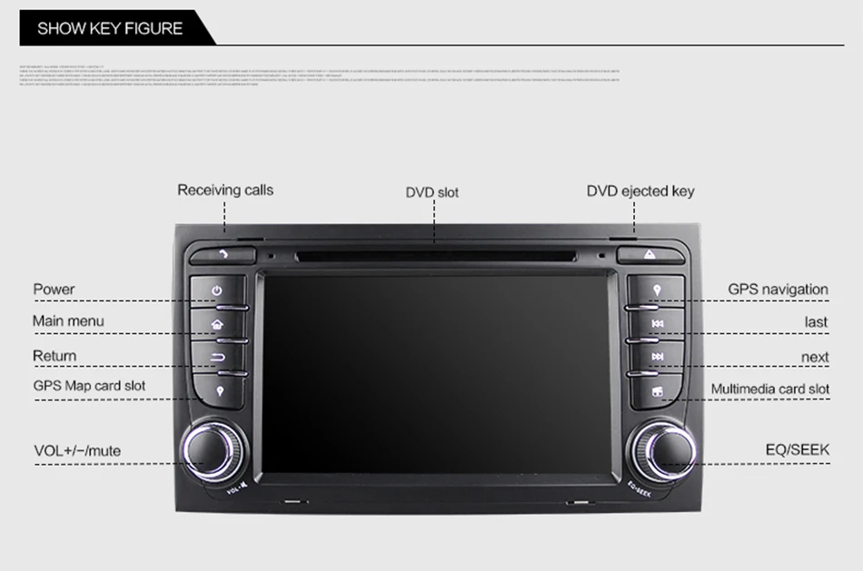 Eunavi TDA7851 Android 9,0 Автомобильный мультимедийный плеер для Audi A4 S4 2002-2008 сенсорный экран Авторадио dvd Радио Стерео 1024*600 2 din