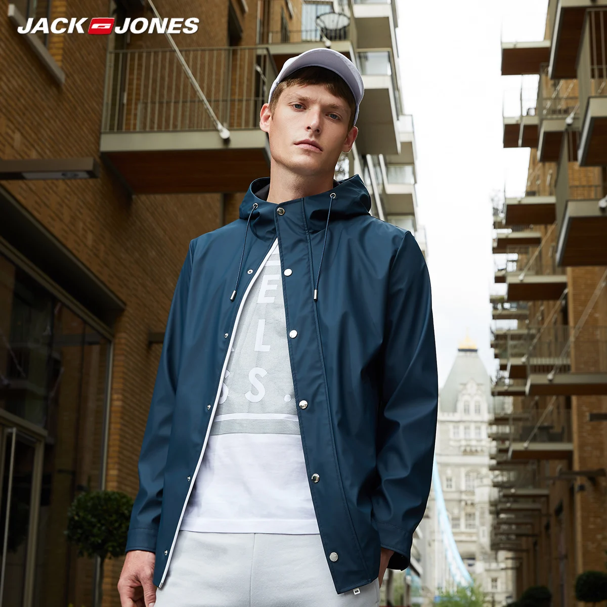 JackJones Для Мужчин's Водонепроницаемый чистый цвет, для отдыха с длинными рукавами жакет на молнии Повседневное пальто Костюмы FashionMale верхняя