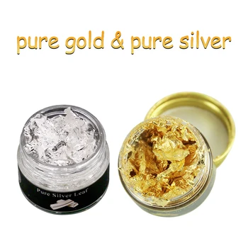 

Edible Grade Genuine Gold Leaf Schabin Flakes 24K Gold Decorative Dishes Chef Art Cake Decorating Tools Chocolates 0.1g/bottle