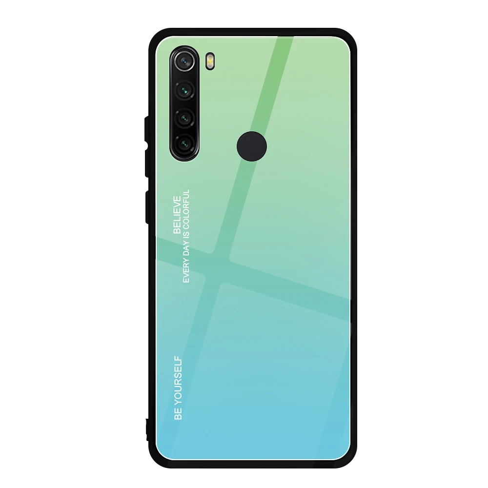 Для Xiaomi Redmi Note 8 Pro Чехол из закаленного стекла роскошный градиент Мягкий силиконовый чехол для xiomi Redmi Note 8 чехол - Цвет: 6