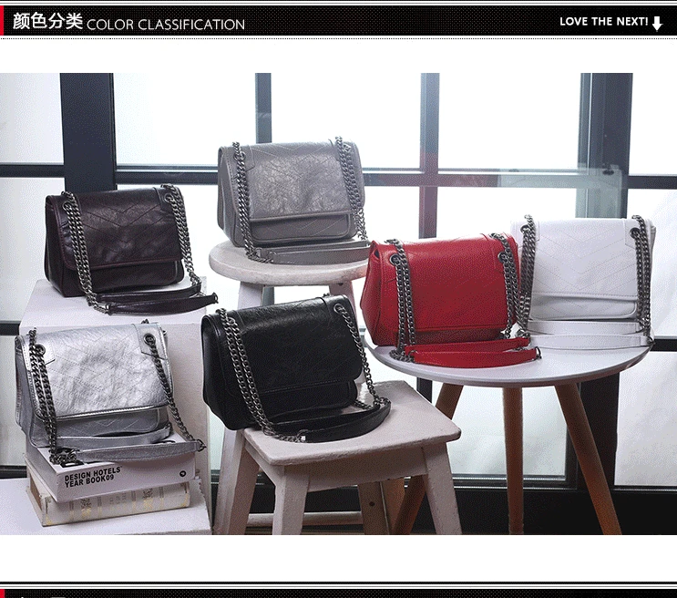 

Chain Bag Women's 2019 New Style Niki Bag Cowhide Messenger Bag Large Capacity Shoulder WOMEN'S Bag