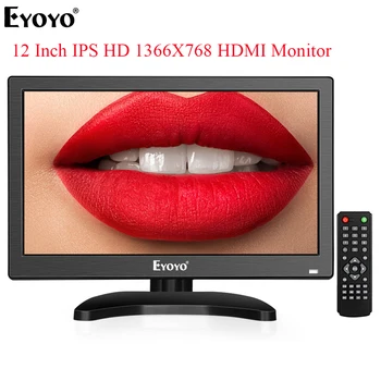 

Eyoyo EM12T 12" Computer TV Monitor HD 1366x768 IPS Screen PC CCTV Security Surveillance Camera Moniteur with HDMI VGA AV USB
