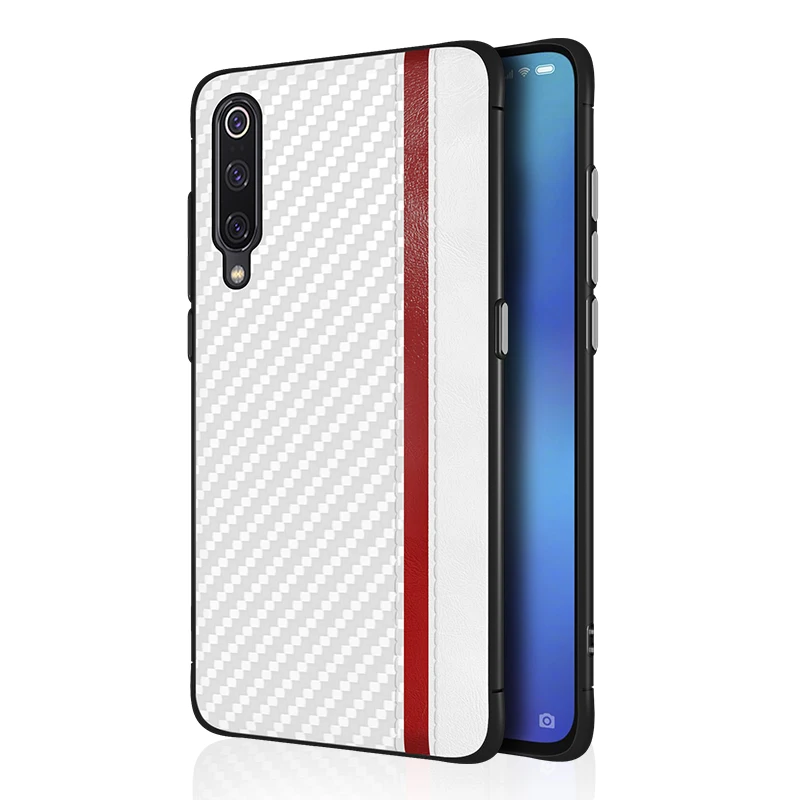Чехол ETIMGA для Xiao mi 9, чехол из искусственной кожи, мягкий чехол для Xiaomi mi 9 Pro, модный противоударный чехол для бизнес-сумки, чехол - Цвет: White