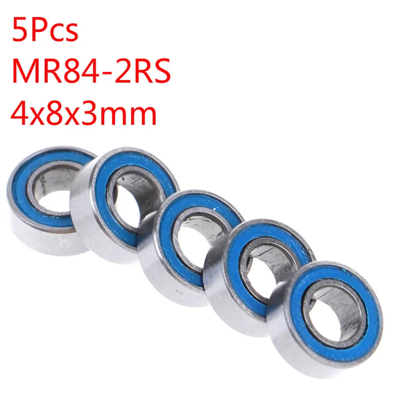 5 шт. MR84RS MR84-2RS 4x8x3 мм резиновые герметичные шарикоподшипники Черный Синий Оранжевый цвет ID: 4 мм OD: 8 мм толщина: 3 мм