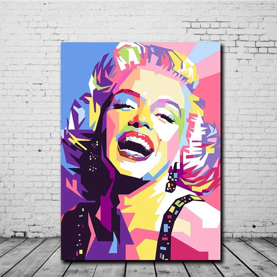 Colorful Marilyn Monroe Canvas Painting Portrait Abstract Posters and Prints Wall Art Pictures for Living Room Home Decor | Дом и сад