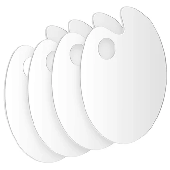 

4PC Clear Oval Paint Palette Tray Acrylic for Painting DIY Art
