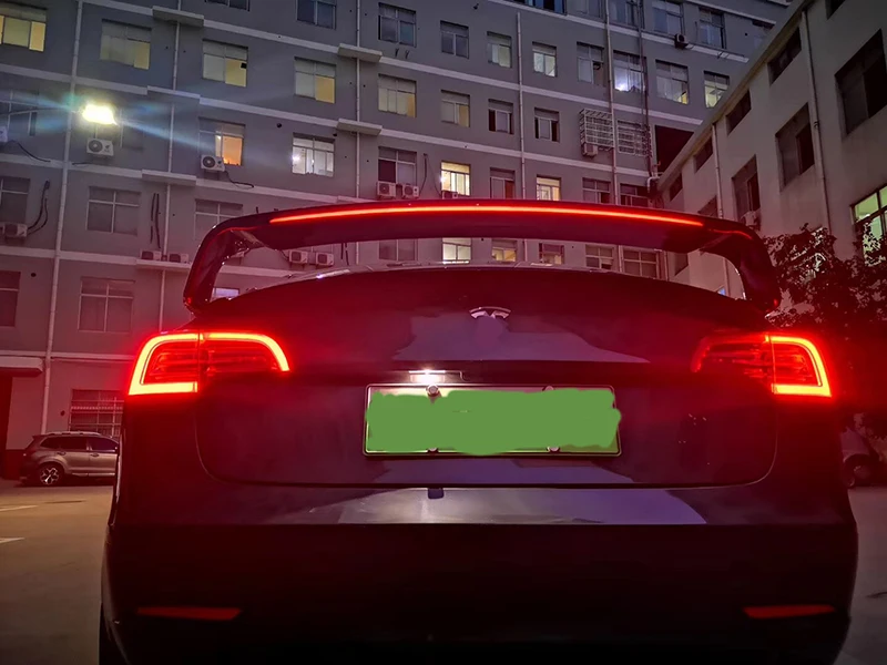 Auto Led breathing Tail Wing Rear Spoiler Trunk Wings Car ABS Tail Wing Decoration Car-Styling for Tesla Model 3
