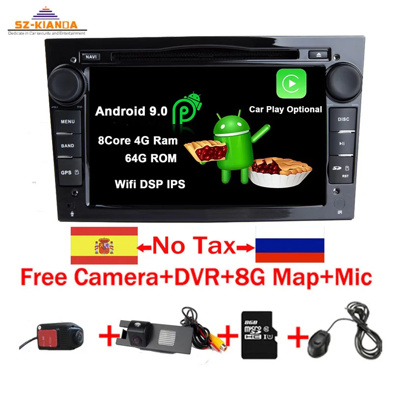 Best Android 9.0 CAR GPS for Opel Vauxhall Astra H G J Vectra Antara Zafira Corsa Vivaro Meriva Veda Wifi Bluetooth RadioDVD PLAYER 0