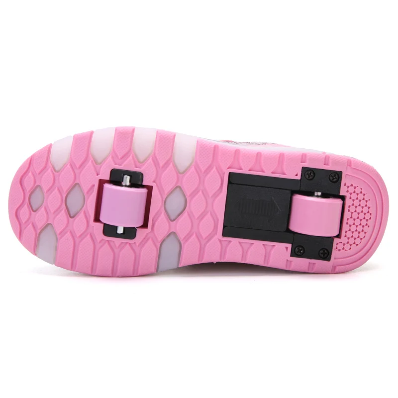 Два колеса черный красный Heelys Новинка USB зарядка детская обувь для мальчиков и девочек кроссовки со светодиодами розовый серый
