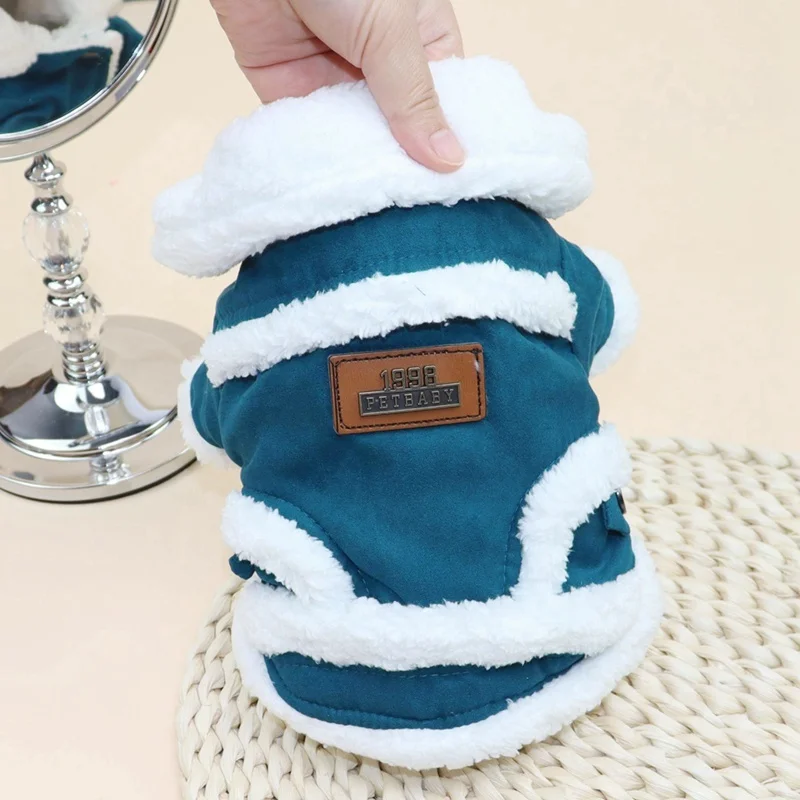 

Pets Dog Winter Coat Clothes New Nordic Style Faux Suede Fleece Jacket Warm Dog 2-Legged Coat Dogs Clothing