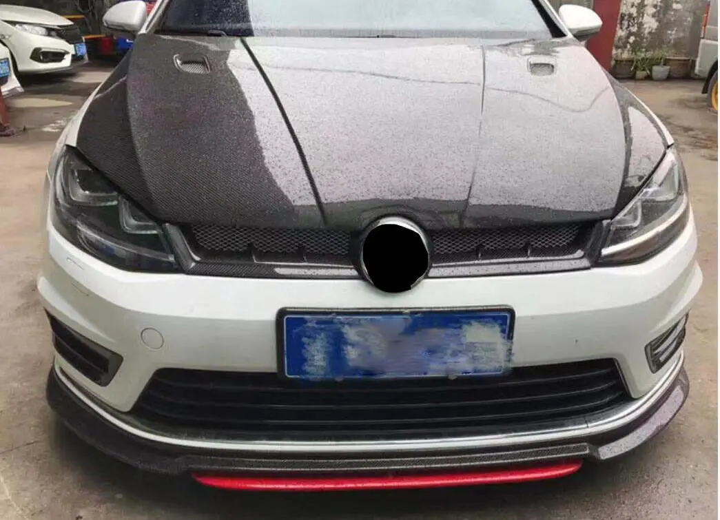 Подходит для VOLKSWAGEN Golf- карбоновая Передняя капот Гриль сетка хромированная отделка крышка литье 1 шт