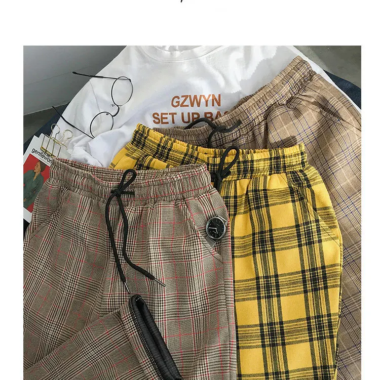 Harajuku плед Broek voor vrouwen Broek уличная одежда Vrouw Harembroek Herfst Dames Causale Broek плюс размер брюки женские