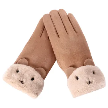 

Winter Gloves Women Windproof Waterproof Touch Screen Winter Outdoor Warm Gloves Elastic Plus Velvet Sued Gloves Guantes New