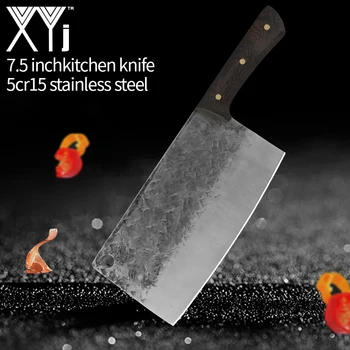 

7.5 inch Big Bone Chopper Cleaver Forged Chinese Butcher Cutlery Knife Tool Camping Handmade Sliced Chef Kitchen Chopping Knife