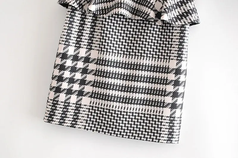 QZ133 Новая Осенняя шикарная Классическая клетчатая приталенная юбка с принтом Женская корейская мода Saias