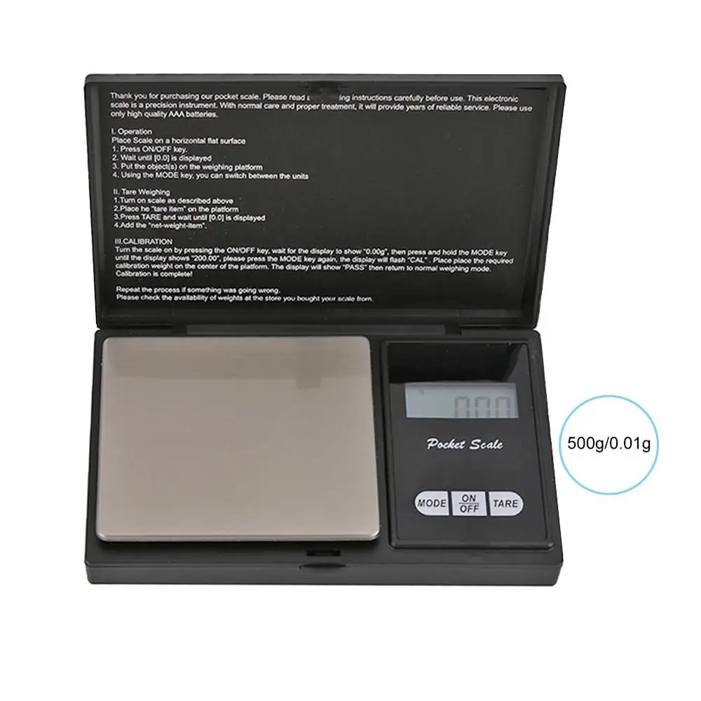 500g 0.01g 200/300/500/1000g 0,01/0,1 г Высокая точность ЖК-дисплей цифровой Дисплей Карманные электронные весы мини-электронная шкала для Кухня ювелирные изделия наркотиков - Цвет: 500g 0.01g