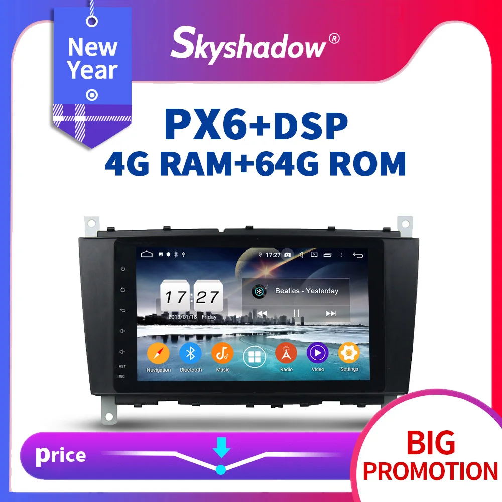 DSP TDA7851 Android 9,0 для Benz W203 W467 W209 W219 4 Гб ОЗУ 64 Гб ПЗУ 8 ядерный автомобильный dvd-плеер 2DIN Wifi BT RDS радио тюнер gps карта