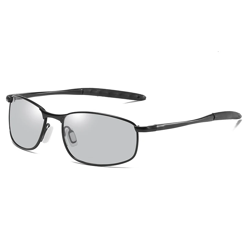 Black Frame Мужские Поляризованные Фотохроматические солнцезащитные очки UV400 для рыбалки, для вождения, для мужчин - Цвет линз: Black Frame