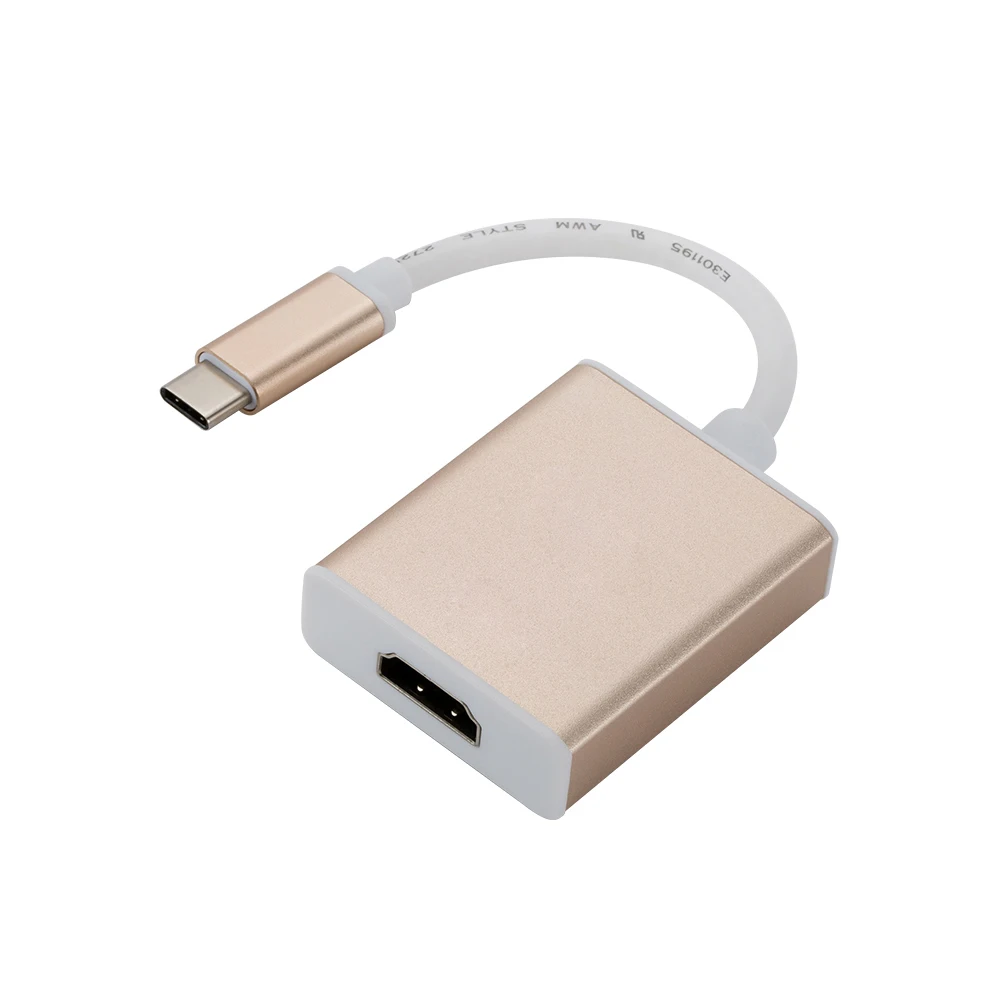 Golden Usb c HDMI type c Hdmi mac 3,1 конвертер адаптер type c в hdmi HDMI/USB 3,0/type-C Алюминиевый адаптер для Apple Macbook - Цвет: Golden