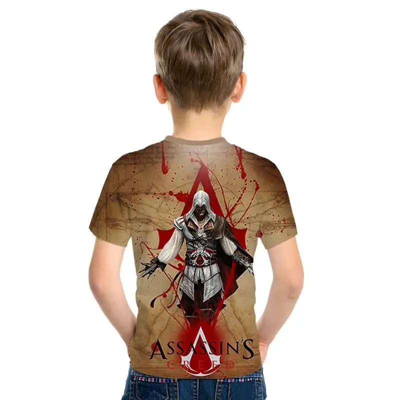 Camiseta de manga corta con estampado 3D Assassin Creed Altai para nios y nias