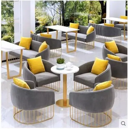 Coffee shop tie Yi leisure sofa reception water bar lounge area dessert milk tea shop table and chair combination