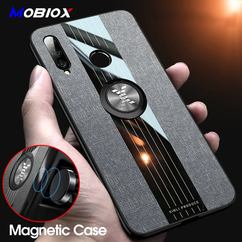 

Magnetic Ring Holder Case for Huawei Mate 20 lite Pro Case Soft Fabric Hard Cloth Cover for Huawei P20 P30 lite Pro Stand Case