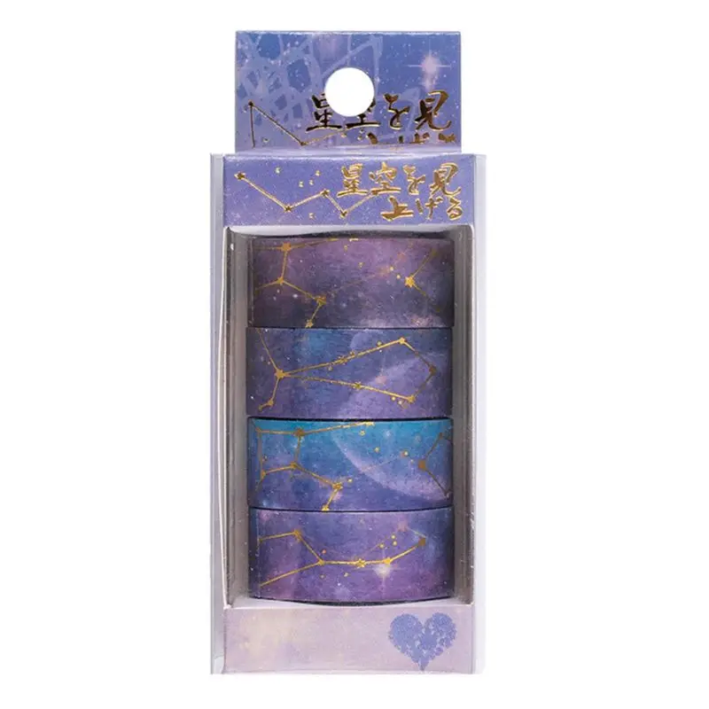 Starry Sky Cherry Blossoms Washi Tape Adhesive Tape DIY Scrapbooking Sticker