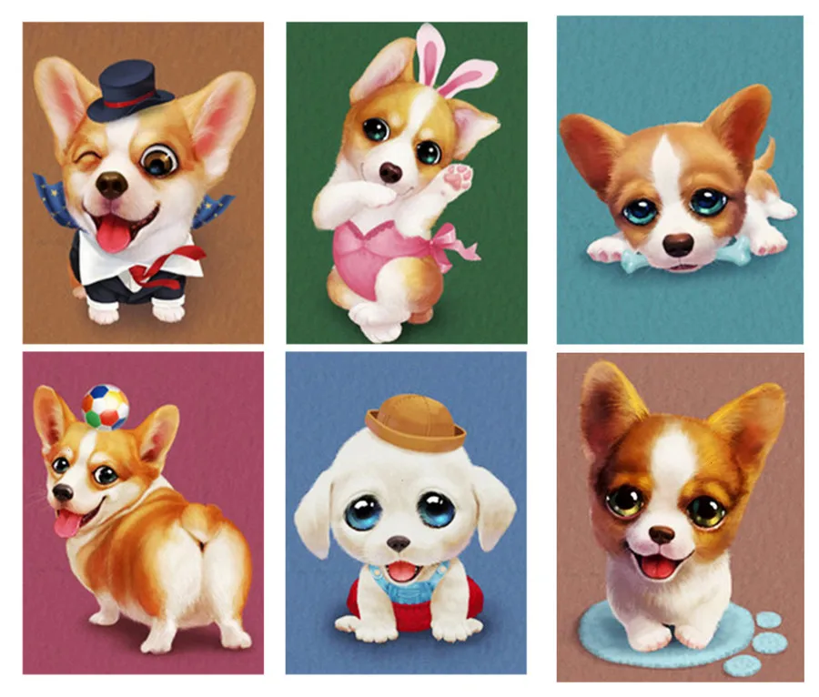 Алмазная живопись 5D сделай сам с изображением милой собаки | Дом и сад